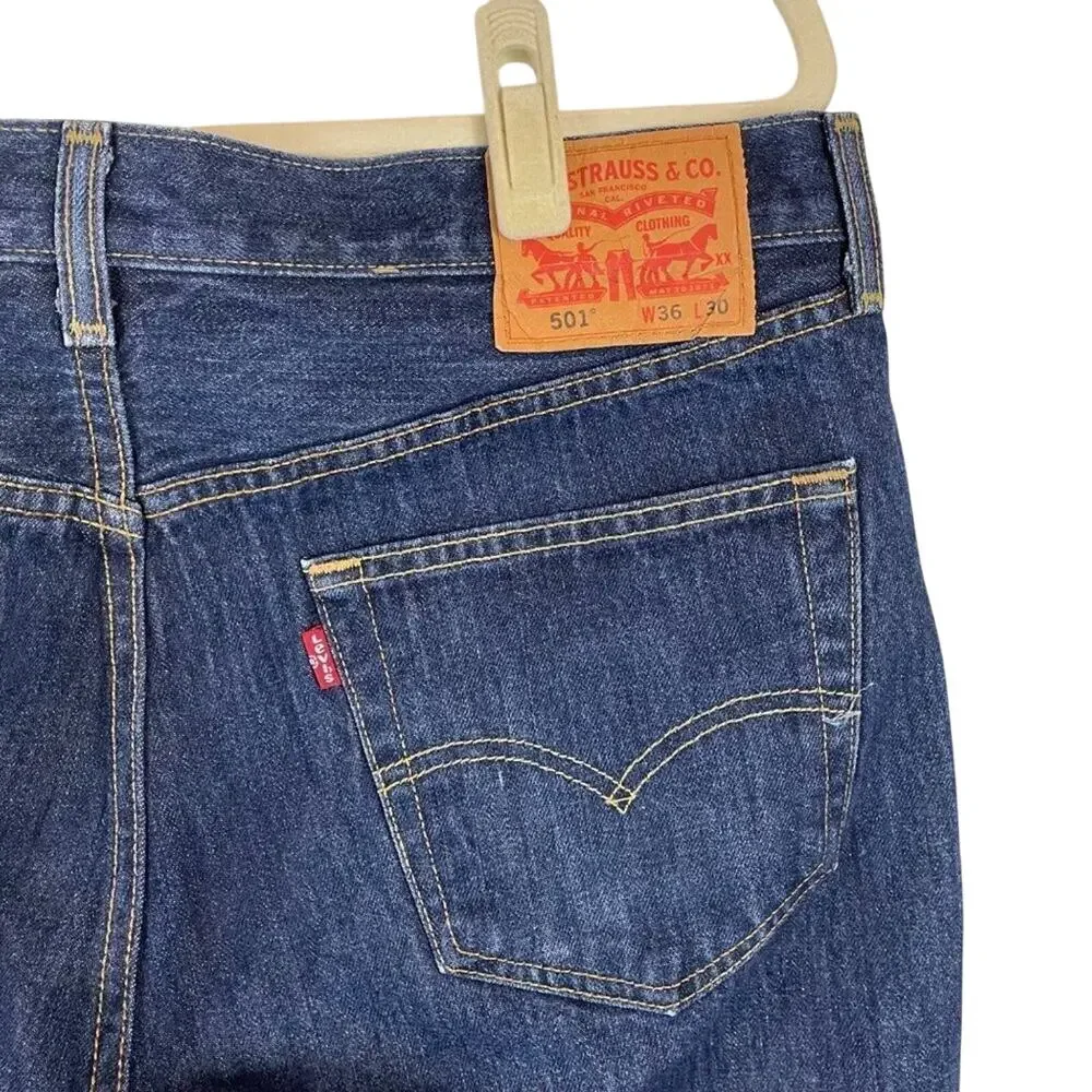 Levi’s 501 Button Fly All Cotton Jeans Men’s Size 36 X 30